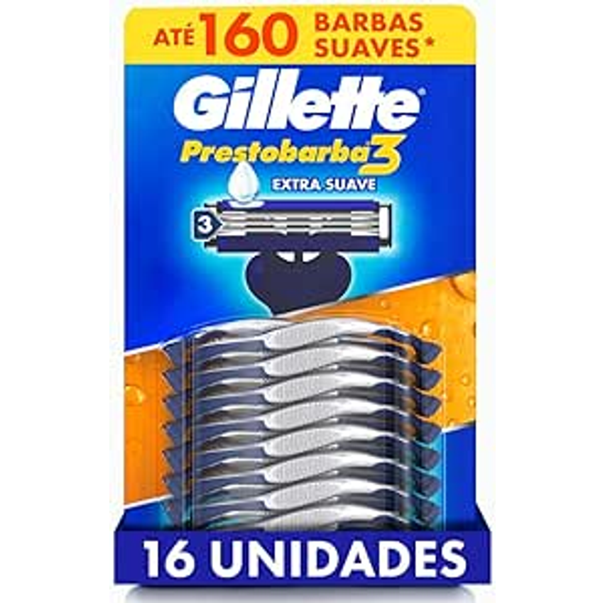 Aparelho de Barbear Gillette Prestobarba3, 16 Uds
