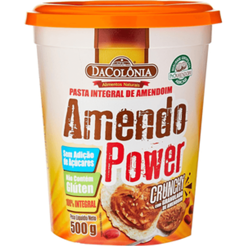 DaColônia Amendopower Crunchy - Pasta Amendoim, Granulado, 500G