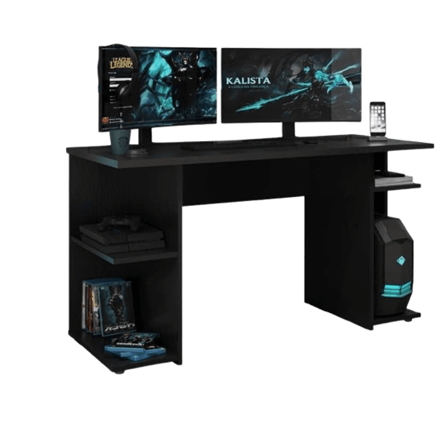 Mesa Para Computador Gamer Preto Carraro