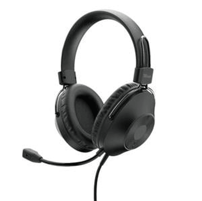 Headset Trust Over-Ear, Conexão USB, Driver 40mm, Cabo de 2m com Controle de Volume, Preto - 24132