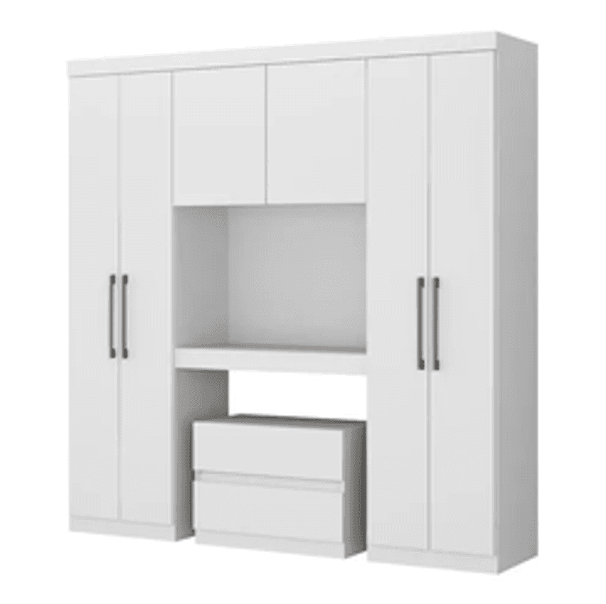 Guarda Roupa Casal 6 Portas 2 Gavetas Porto Branco Carraro