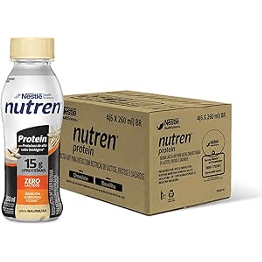 Bebida Láctea Nutren Protein 15g de proteínas Baunilha 260ml - 24 unidades
