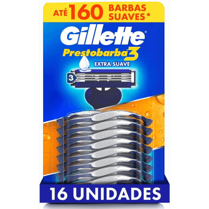 Aparelho de Barbear Gillette Prestobarba3, 16 Uds