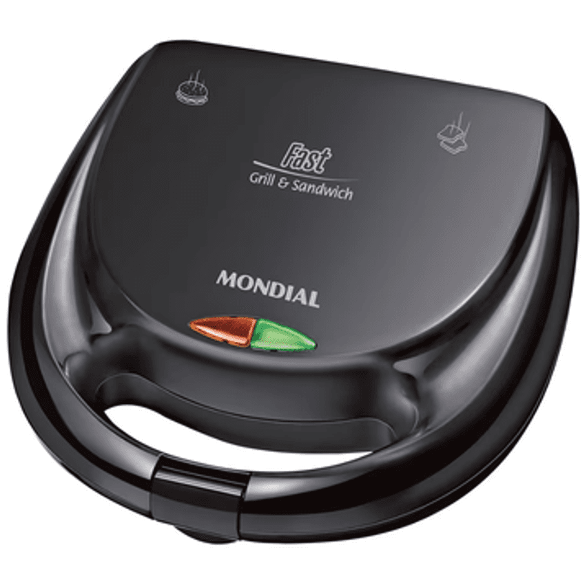 Sanduicheira Fast Grill e Sandwich Mondial S-12 750W - Preta
