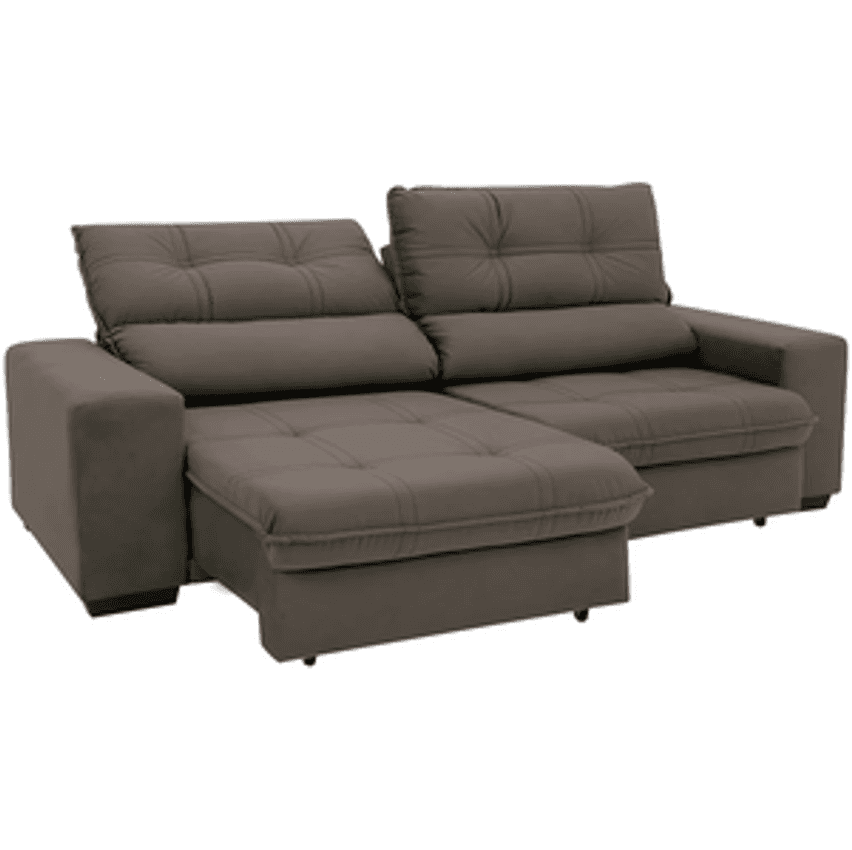 Sofá Retrátil Reclinável 3 Lugares Suede Brunello Linoforte