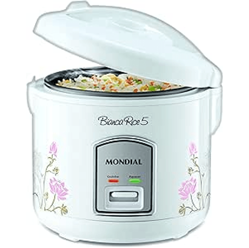 Panela Elétrica de Arroz Mondial Bianca Rice NPE-05 5 Xícaras - Branca - 110V