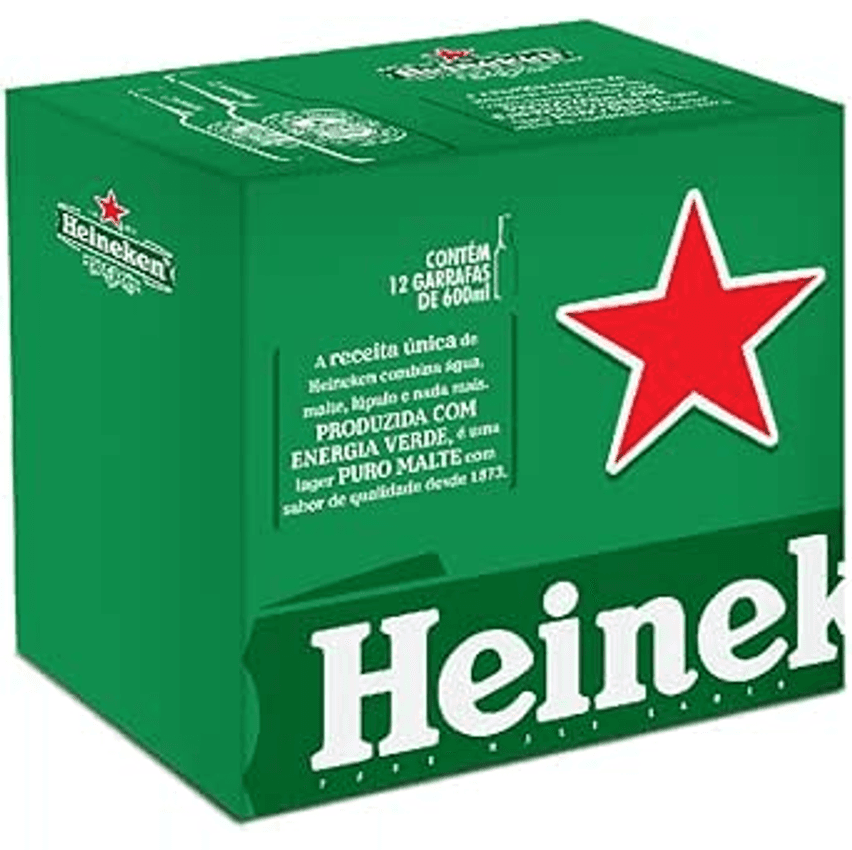 Cerveja Heineken Garrafa 600ml - 12 unid.