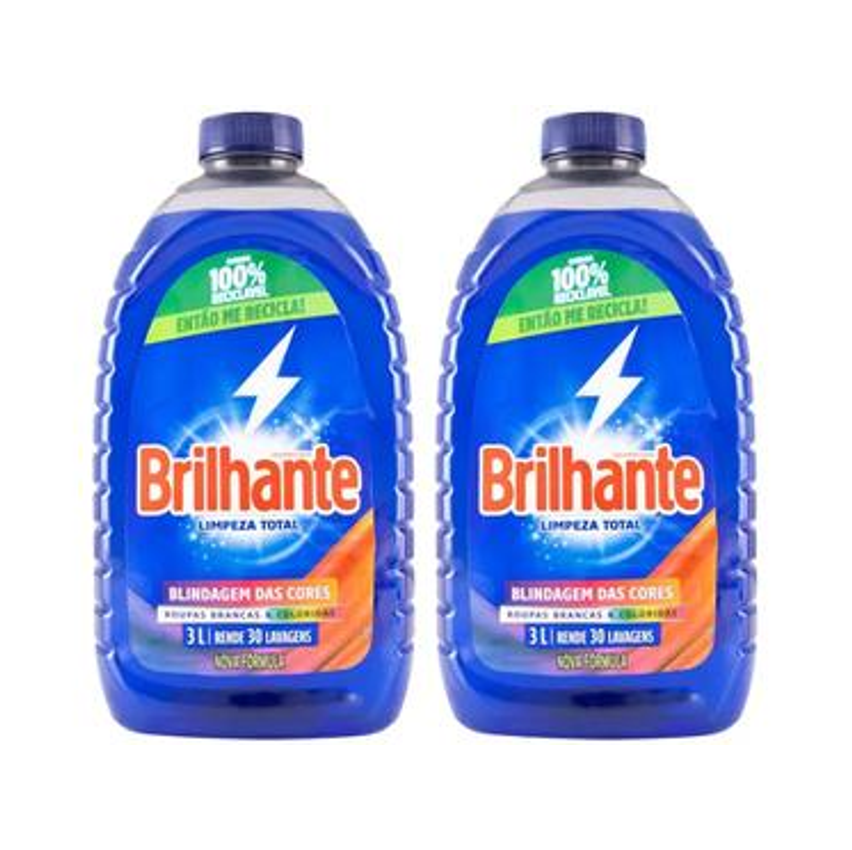 Kit Sabão Líquido Brilhante Higiene Total 3L Cada - 2 Unidades