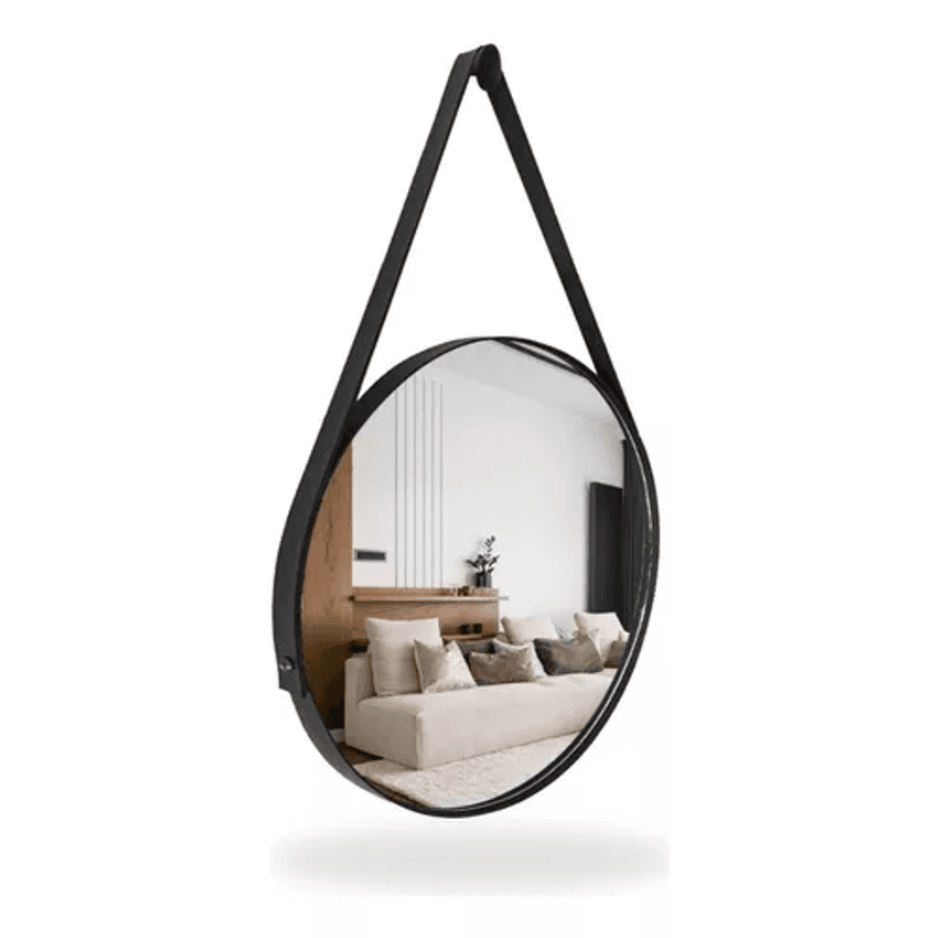 Espelho Adnet 50cm Com Alça E Suporte Sala Banheiro Quarto
