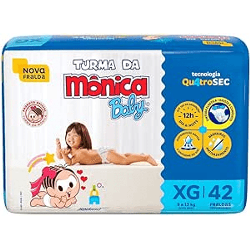 Fralda Turma da Mônica Baby Mega XG 42 Unidades