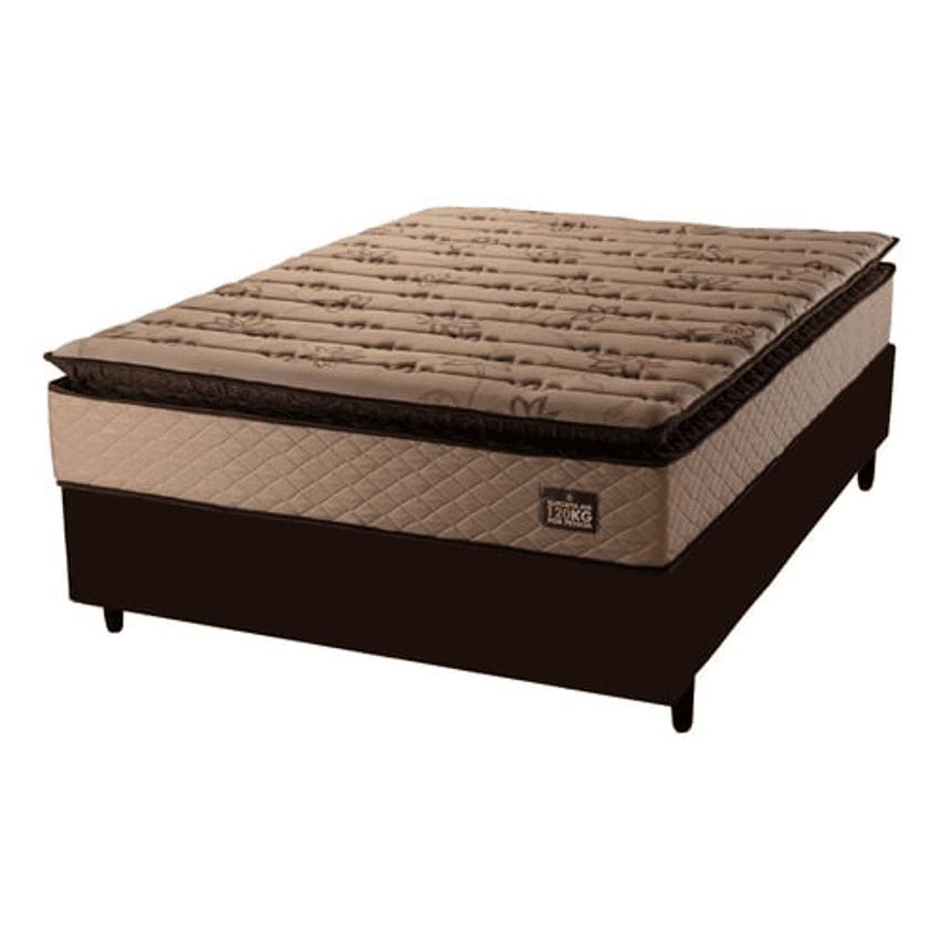 Cama Box Casal Colchão Espuma D33 Pillow Top Van Gogh 138x188x67cm Marrom Hellen - Suporta até 120kg por Pessoa