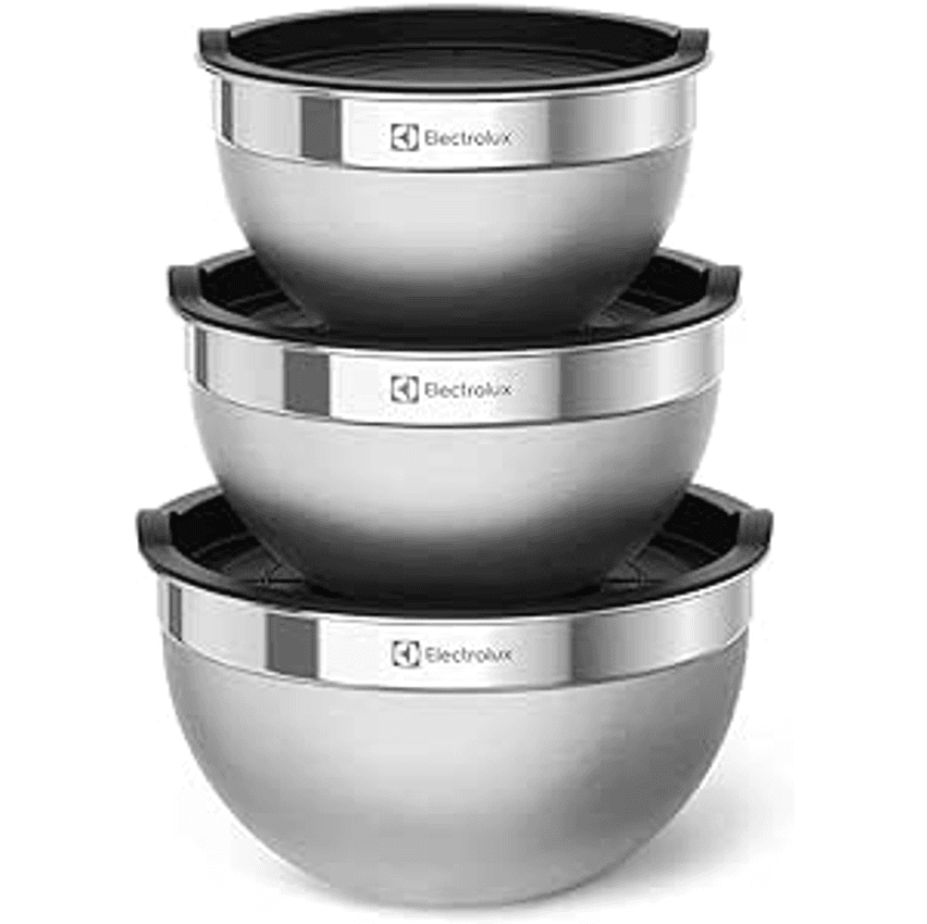 Conjunto Bowls De Inox Electrolux Com Tampa Plástica 3 Peças