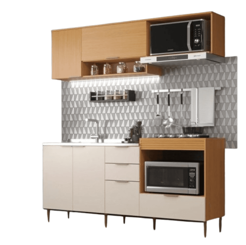Cozinha Modulada 6 Portas e 2 Gavetas Alice - Moveis Sul