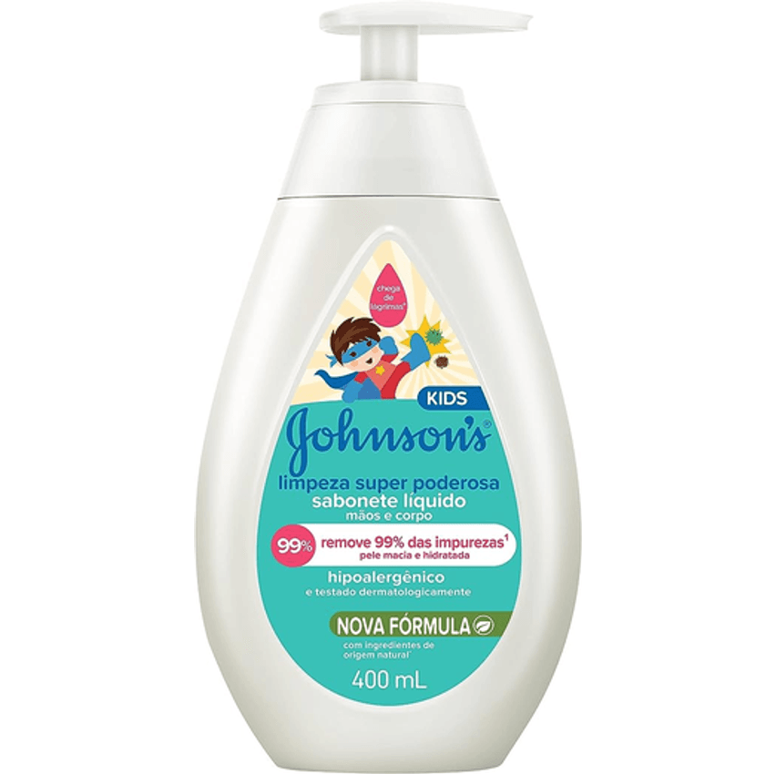 Johnson's Baby Sabonete Líquido Infantil Limpeza Super Poderosa, 400ml