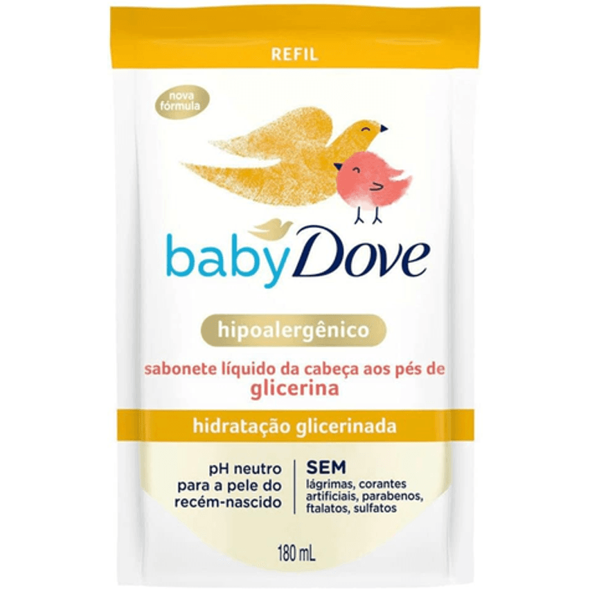 Sabonete Líquido Glicerina Baby Dove Hidratação Glicerinada 180ml Refil