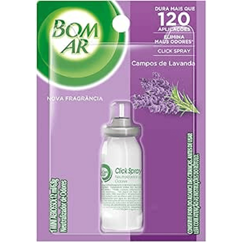 Air Wick Aromatizador Bom Ar Click Spray Refil Campos De Lavanda 12Ml