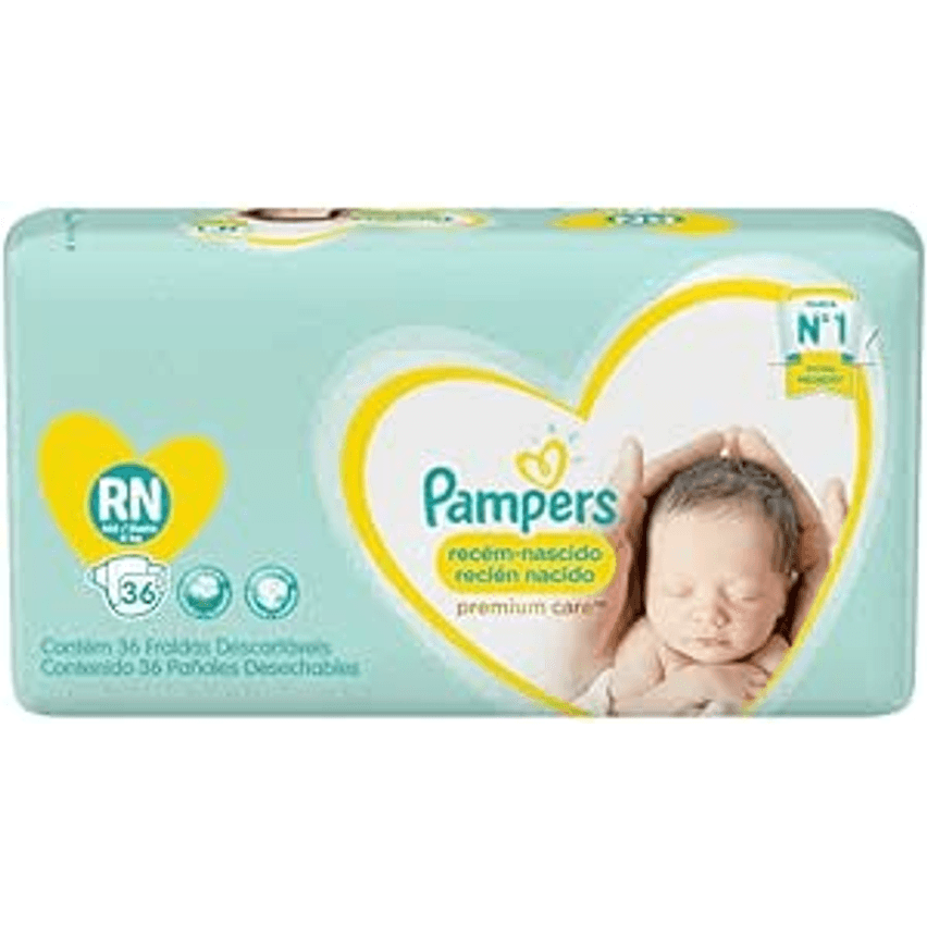 Fralda Pampers Premium Care RN - 36 fraldas