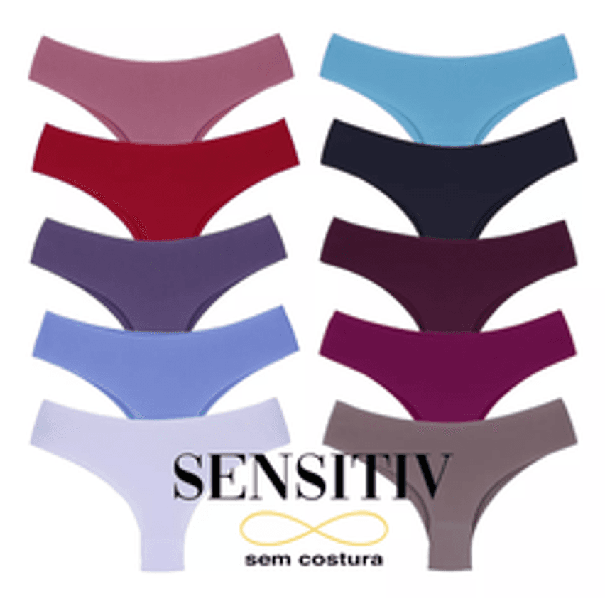 Kit Com 10 Calcinhas Tanga Sem Costura Corte Laser Atacado
