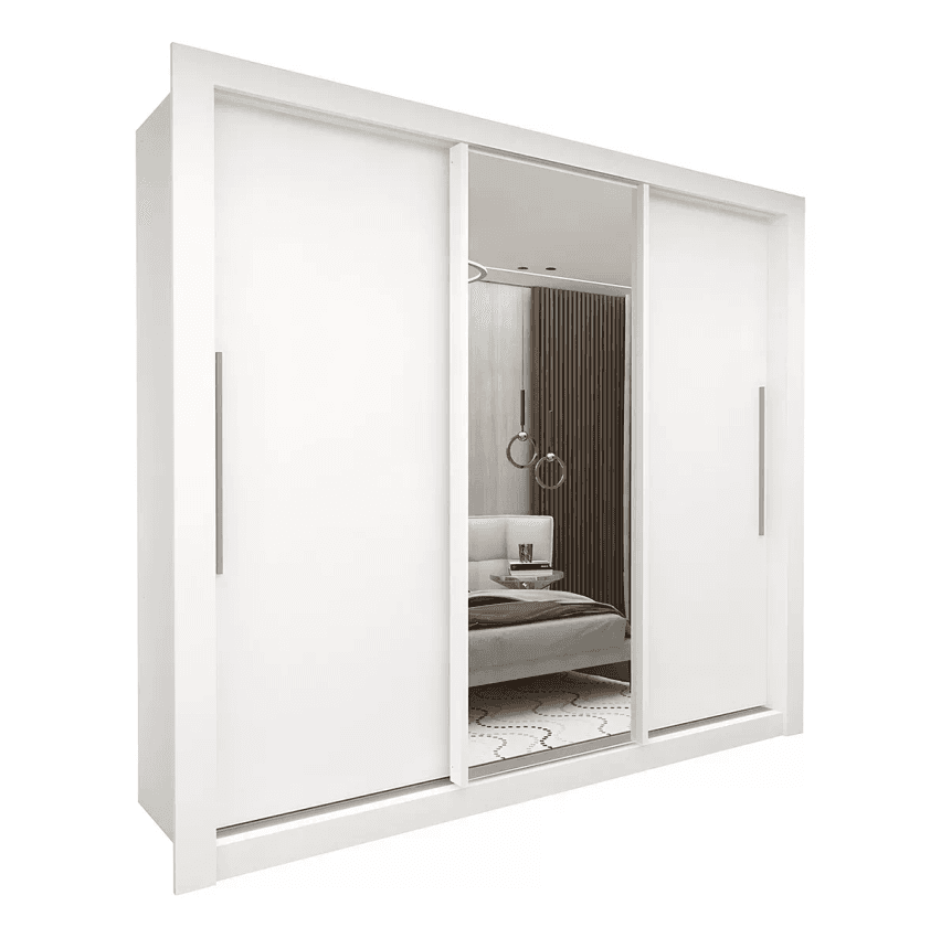 Guarda-roupa Casal 3 Portas 1 Porta Espelhada Milão He