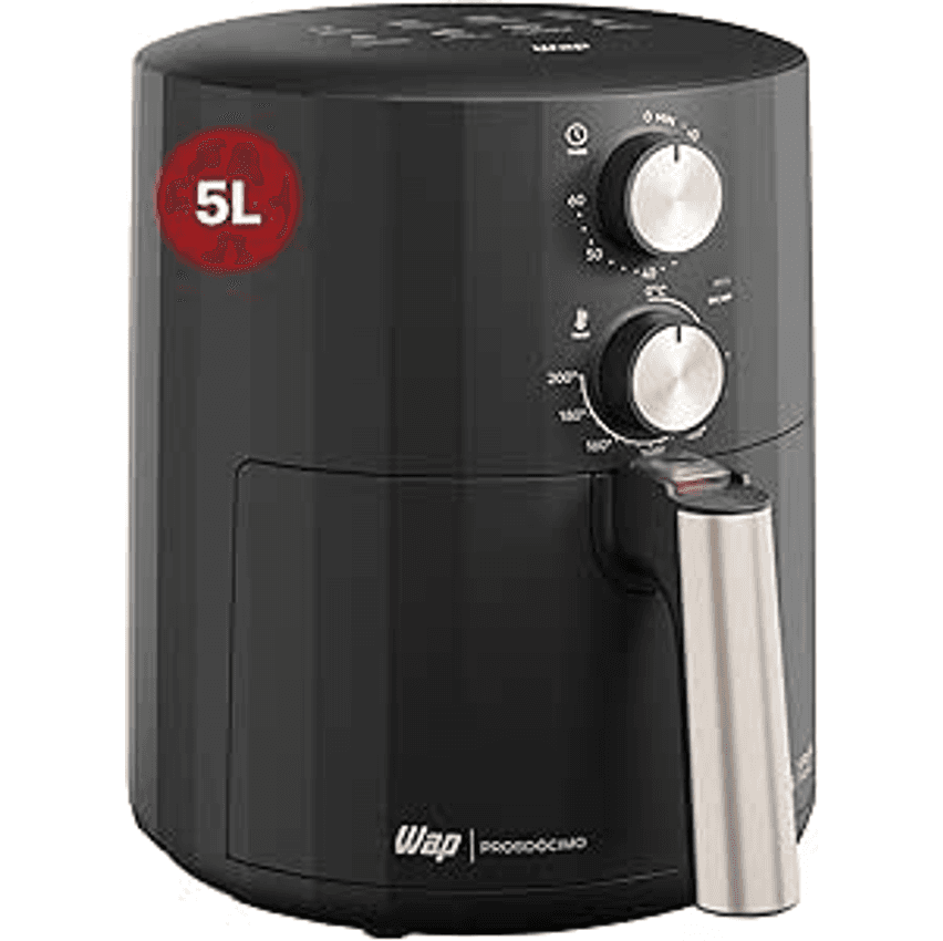 WAP Fritadeira Elétrica Air Fryer GRAND FAMILY 5 Litros, Temperatura Ajustável, Revestimento Antiaderente, 1500W 110V