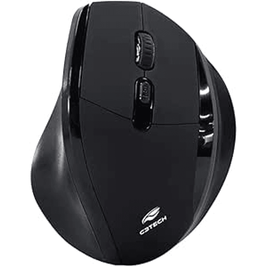 C3Tech Mouse sem fio Preto M-W120BK - formato ergonomico projetado para oferecer conforto, com 6Botoes, ate 1600DPI ajustavel, WIFI