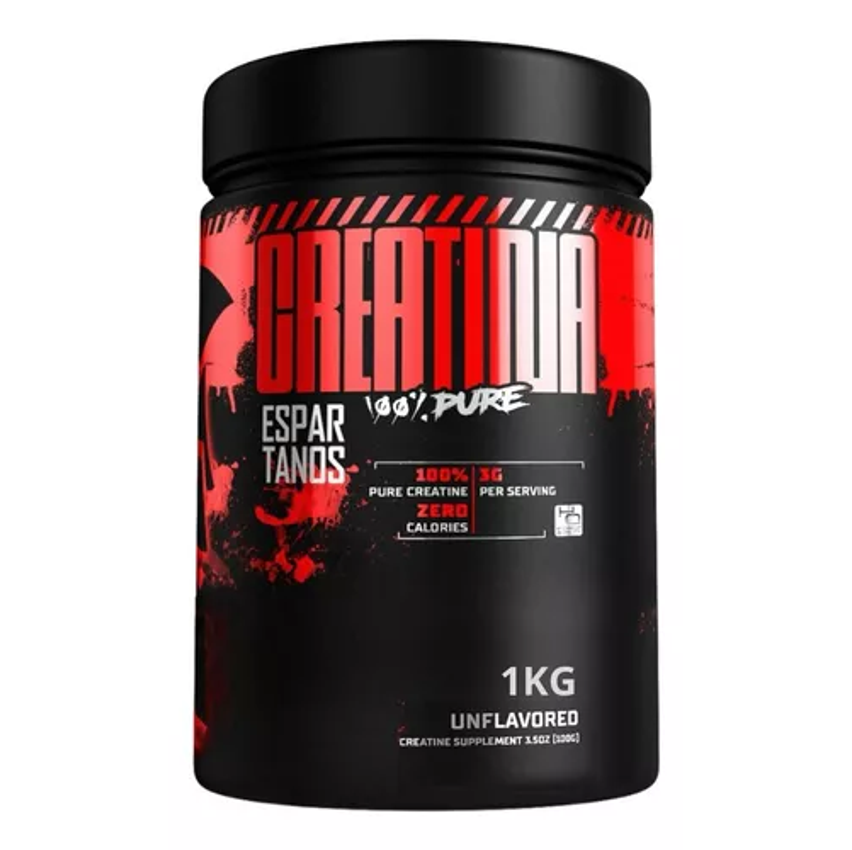 Creatina Pó 100% Pura Monohidratada Espartanos 1kg Aprovada Sabor Neutro