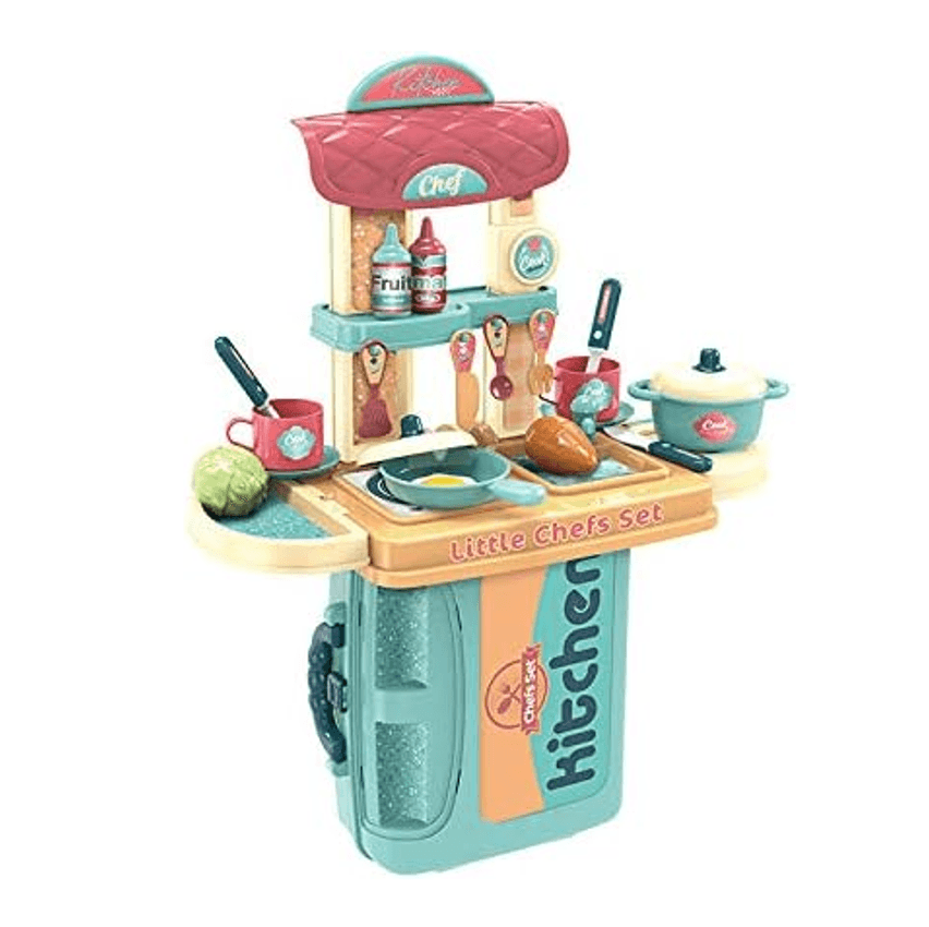 Cozinha Infantil 3 Em 1 Kit Maleta Chef Brinquedo Mc1006r