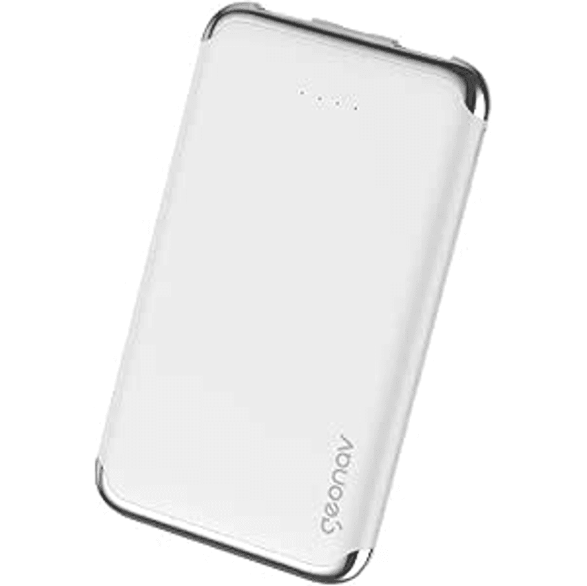 Geonav Power Bank, Carregador Portátil Universal 6.000mAh, 2 portas USB 2.1A, Led Indicador de bateria, PB6kWT, Branco