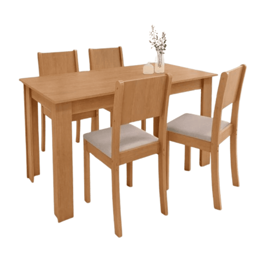 Conjunto Sala De Jantar Com 4 Cadeiras Easy line