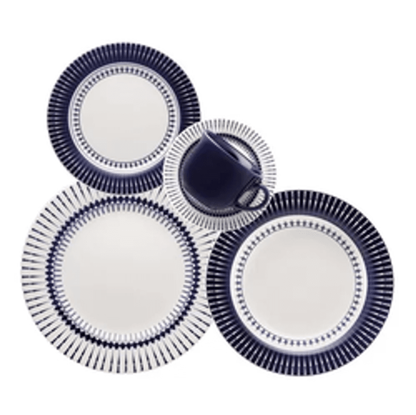 Aparelho De Jantar E Chá 20 Peças Donna Colb Cor Azul