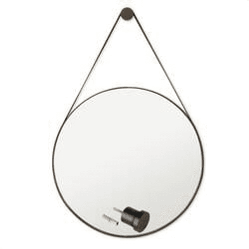 Espelho Redondo Decorativo Adnet Escandinavo 60cm + Suporte