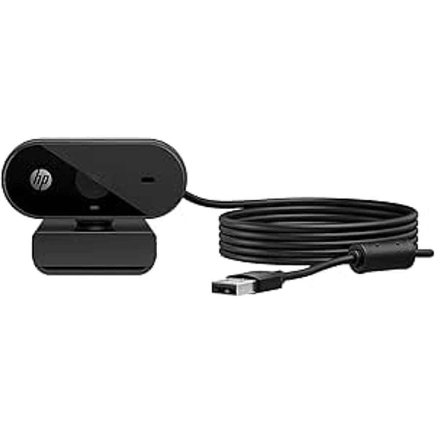 Webcam 1080p HP 320 - com Ajuste Automático de Luz, Conexão USB Plug and Play, Ângulo Largo de 66 Graus, Imagem Full HD com Microfone Integrado e Rotação 360 (53X26AA#ABL)