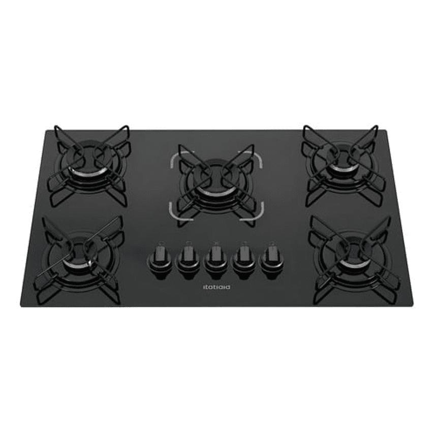 Cooktop A Gás Itatiaia Preto 5 Bocas Essencial Bivolt 127v/220v