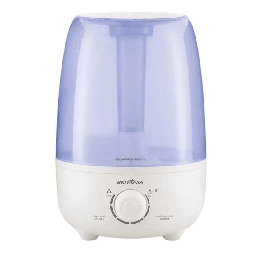 Umidificador De Ar Ultrassonico Britânia 4,8L Branco e azul Bivolt 110V/220V Bud04b