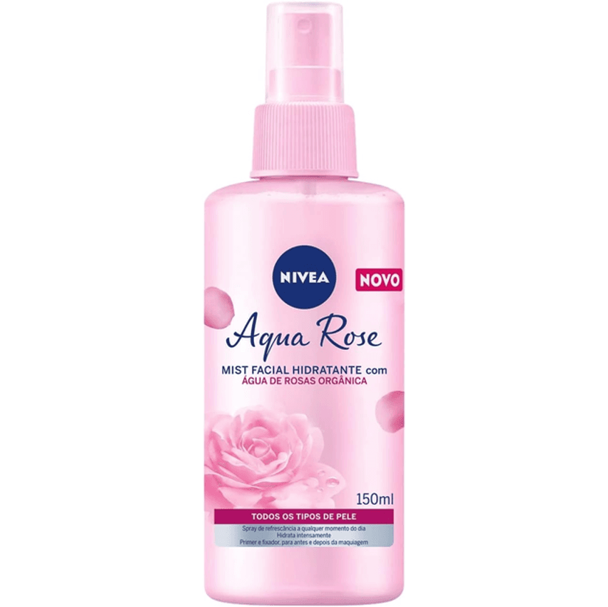 Nivea Hidratante Facial Mist Aqua Rose 150ml - Hidratante Em Spray Com Água De Rosas, Pode Ser Usado Como Primer Ou Para Refrescar A Pele Nos Dias Quentes