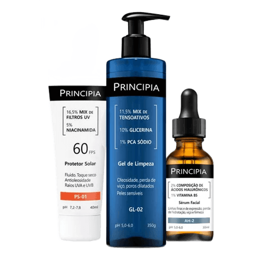 Kit Primeira Rotina Skincare C/gl-02 + Ah-2 + Ps-01