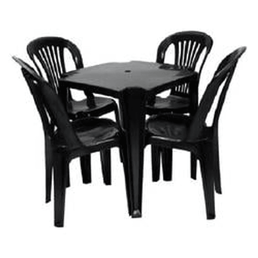 Jr Plasticos kit mesa monobloco com 4 cadeiras bistrô gold suporta até 182kg cor preto