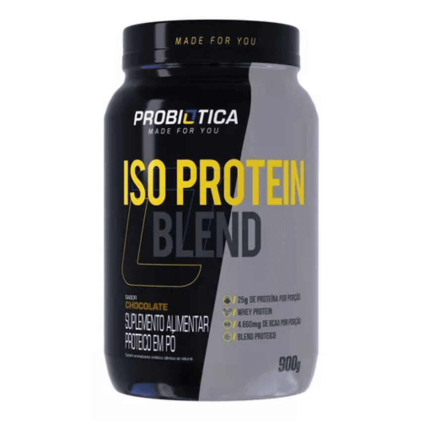 Iso Blend Protein Probiotica Sabor Baunilha Pote 900g Suplemento Academia