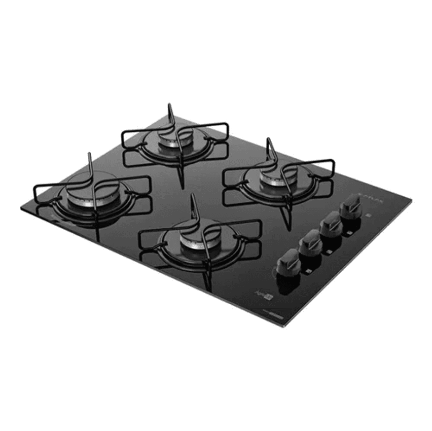 Cooktop 4 Bocas A Gás Atlas Agile Up Mega Chama Preto Bivolt