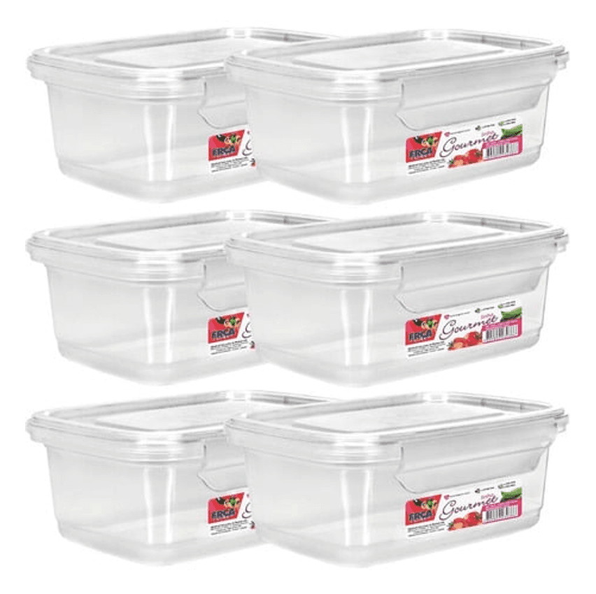 Kit 6 Potes Marmita Seman Reutilizável 750ml Travas Freezer
