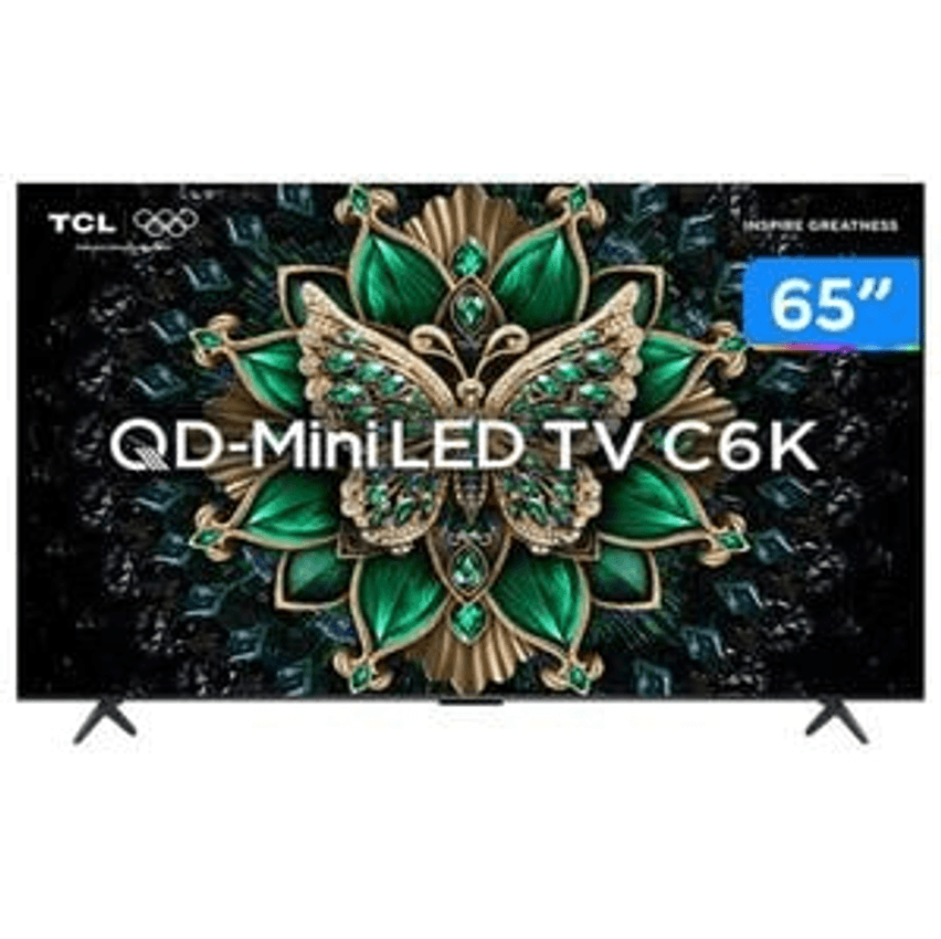 Smart TV 65" 4K UHD QLED Mini LED TCL 65C755 120Hz Wi-Fi Bluetooth 4 HDMI 2 USB