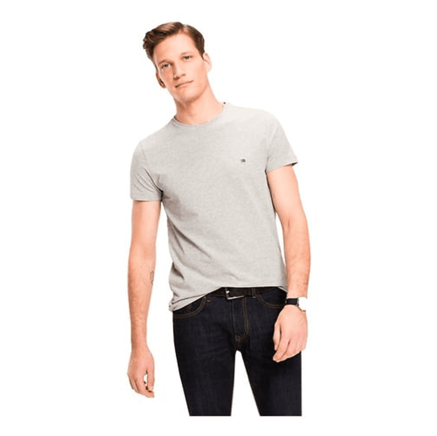 Camiseta Tommy Hilfiger Essential Cotton Icon Cinza Mescla