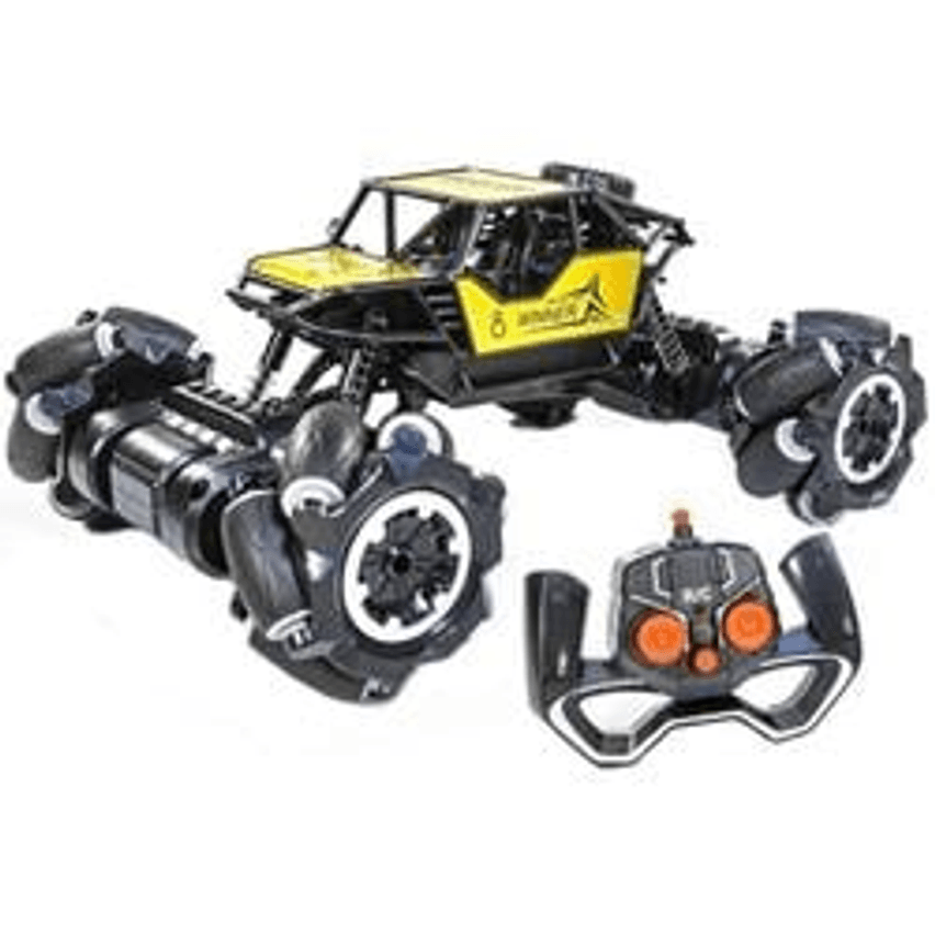 Carrinho Controle Remoto Brinquedo Pickup 4x4 Giro 360 Graus Cor Amarelo