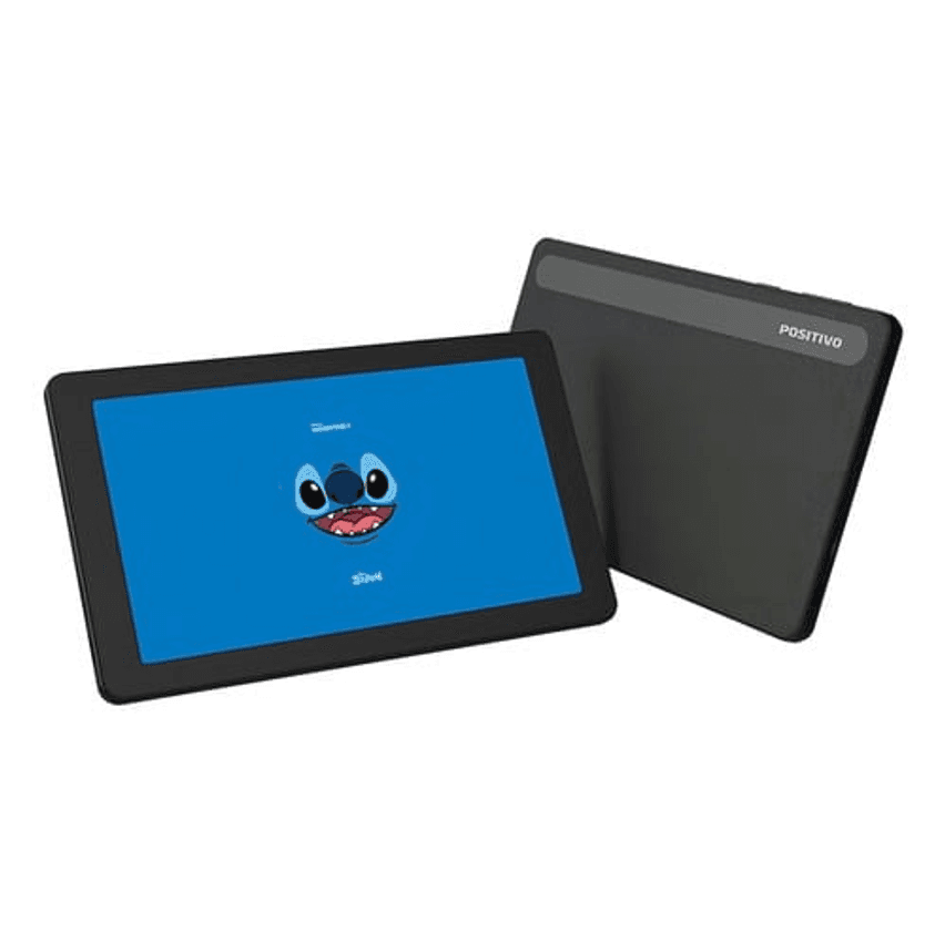 Tablet Positivo Vision TAB 7 Stitch + Capa e Bolsa - Octa-Core 3GB RAM 64GB Android 14 Go Wi-Fi Tela 7” IPS Preto
