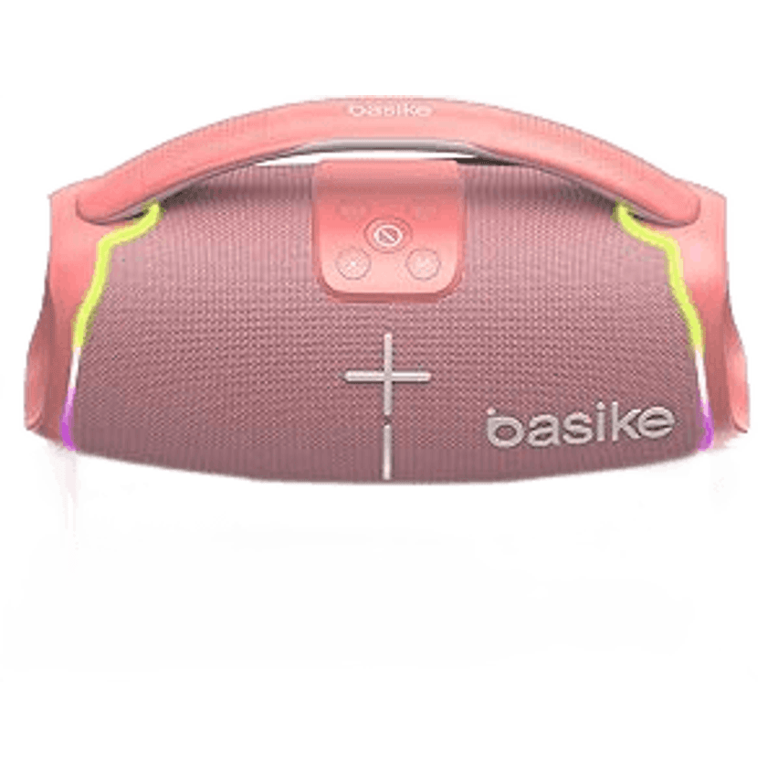 Caixa de Som Bluetooth Basike H61, 50W Potência, IPX6, Alto-Falante Hi-Fi, Luz RGB Surround, Portátil, Resistente à Água (Laranja)