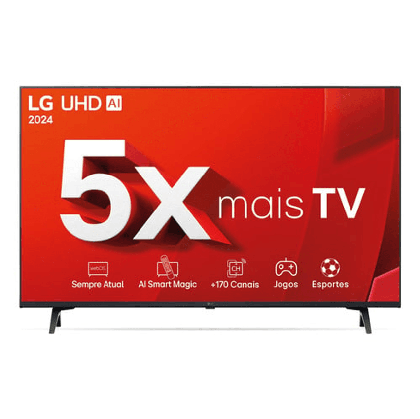 Smart Tv 4k 43" Lg Uhd 43ut8000 Processador a5 Ger7 AI Alexa Chromecast integrado Otimizador de Jogos webOS 24 compatível com Controle Smart Magic