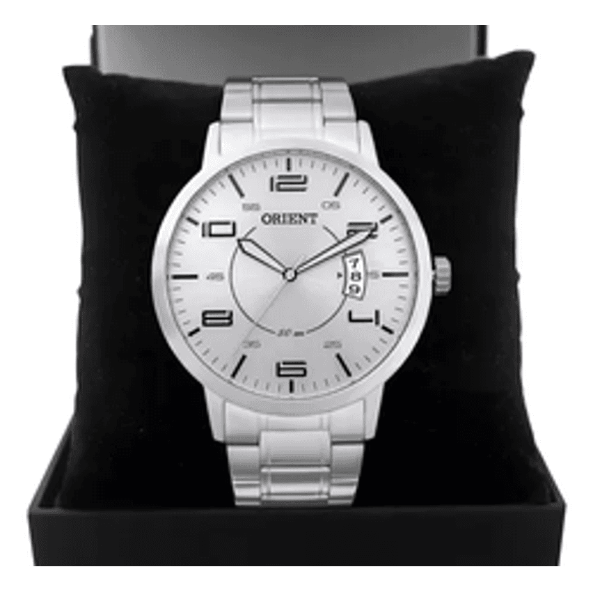 Relógio Masculino Prateado Orient Fundo Prata Mbss1381