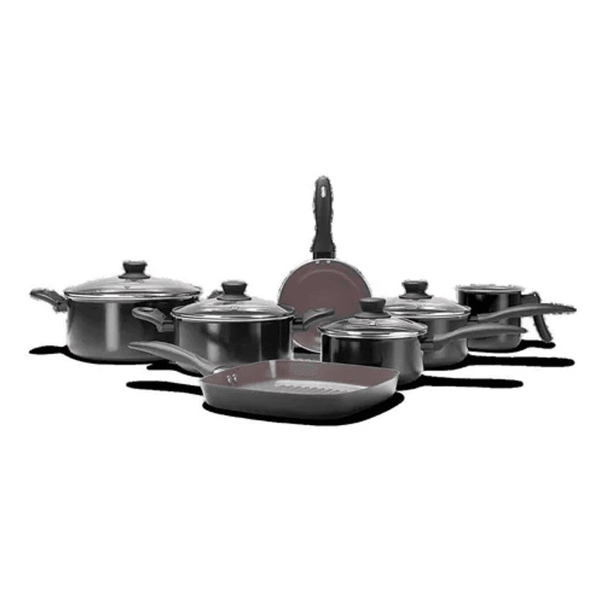 Jogo De Panelas Brinox Ceramic Life Easy Preto 7 Peças