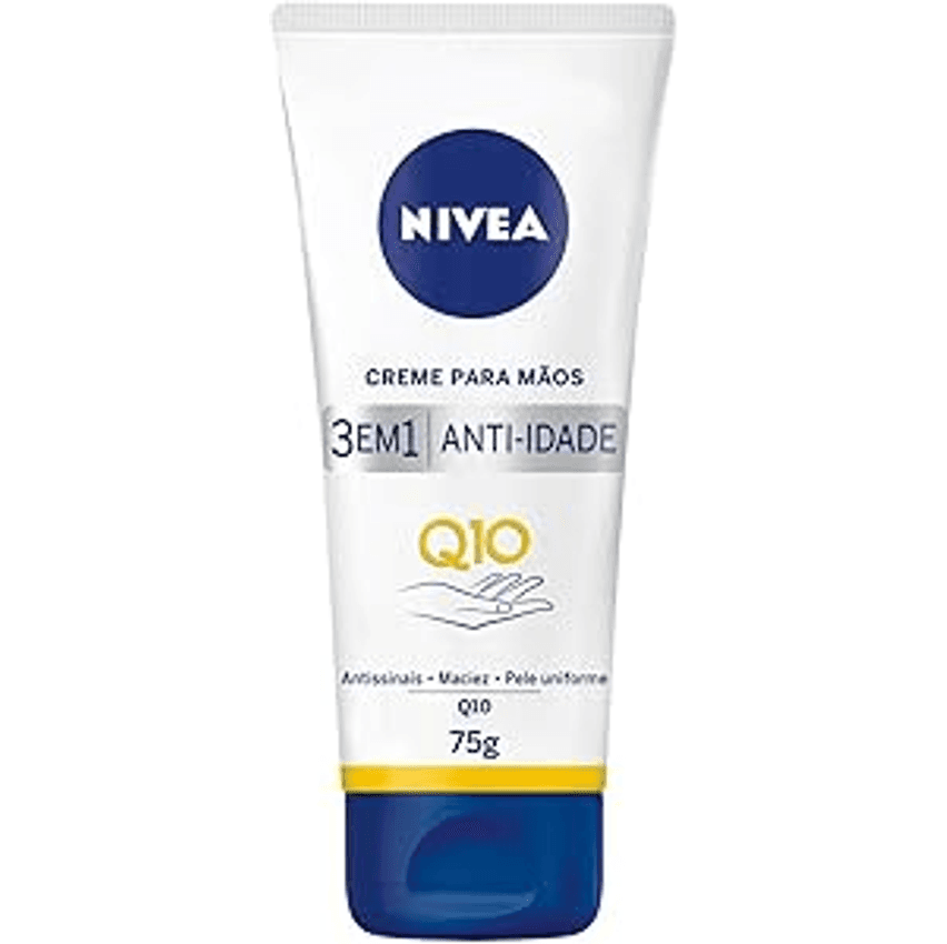 NIVEA Creme para Mãos Q10 Plus Reparação 75g - Creme de mãos que previne sinais de envelhecimento, reduz marcas e hidrata profundamente, deixa a pele macia e uniforme