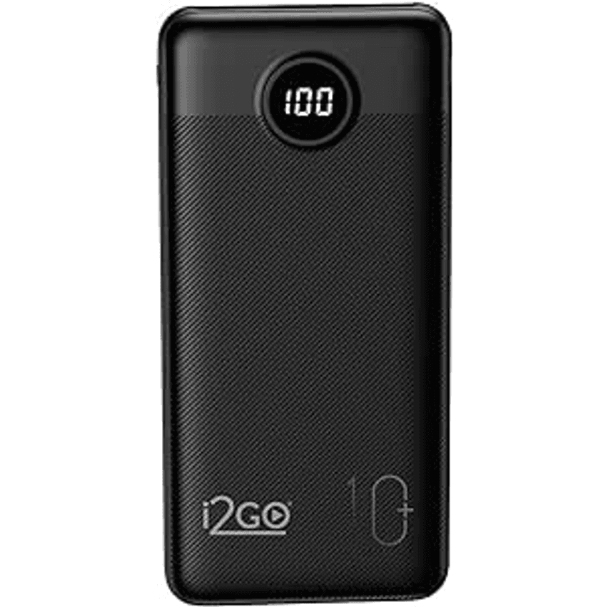 I2GO, Carregador Portátil (Power Bank) Ultra Rápido 10000mAh, Power Delivery 20W, 2 Saídas USB + 1 Saída/Entrada USB-C, Preto, i2GO PRO
